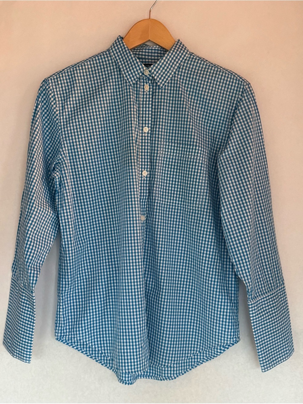 Women’s classic Blue Gingham Button-Down Shirt